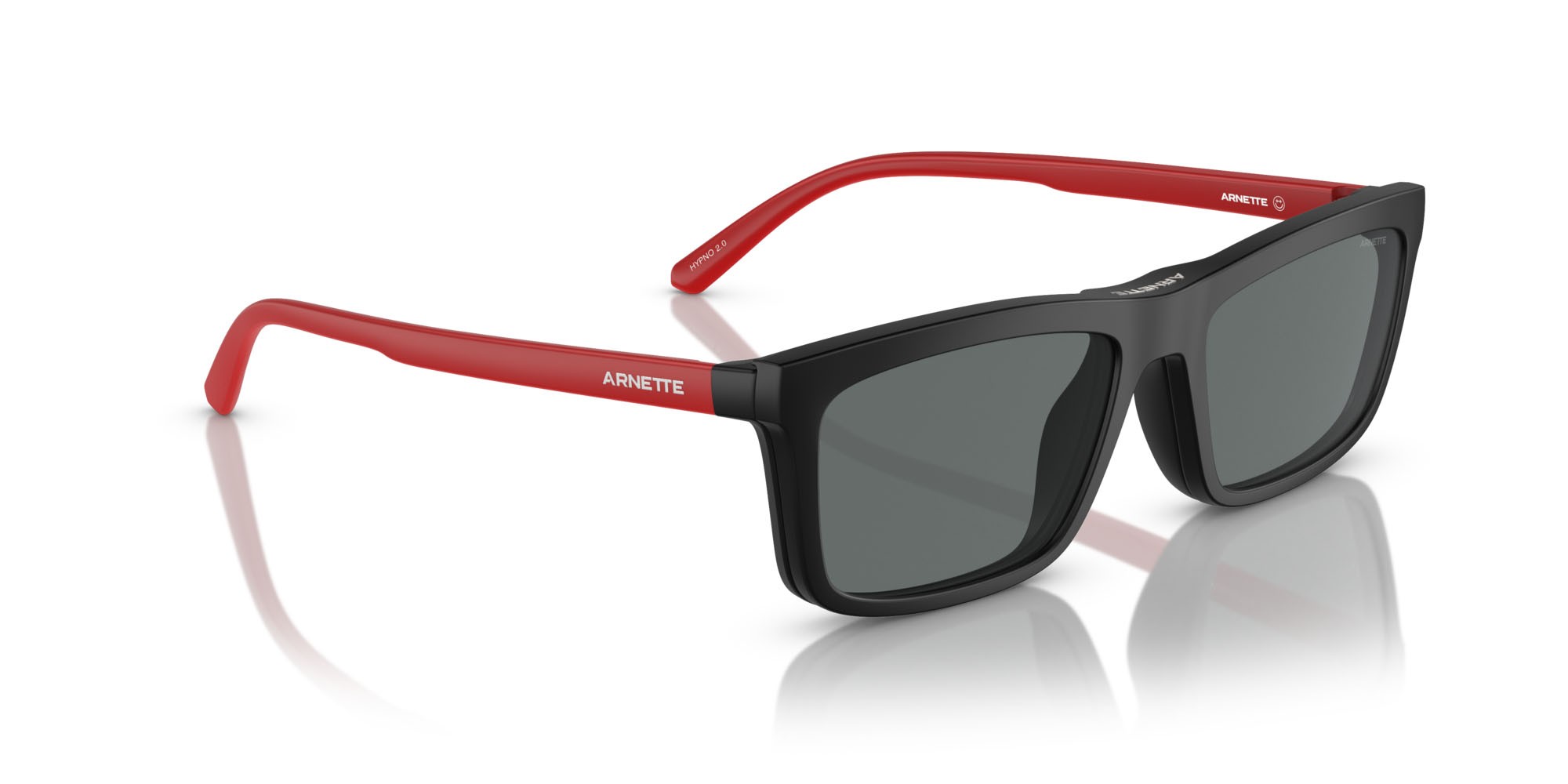 Sunglasses Arnette Hypno 2.0 AN 4333 (29311W) color nero opaco shape rectangle lenses trasparente