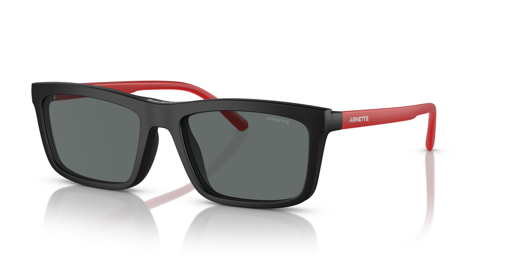 Sunglasses Arnette Hypno 2.0 AN 4333 (29311W) color nero opaco shape rectangle lenses trasparente