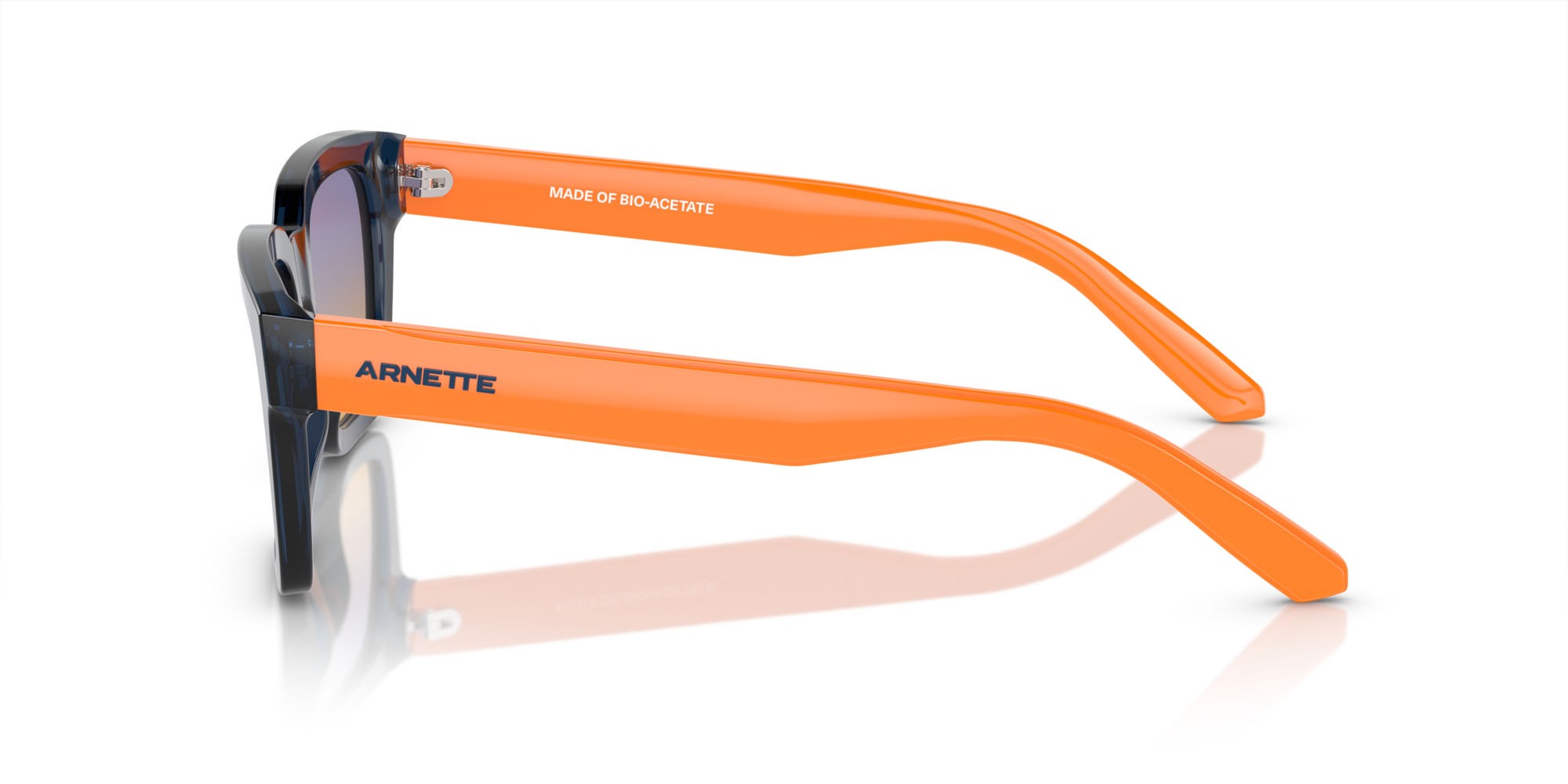 Occhiali da sole Arnette Cold Heart 2.0 AN 4334 (12422H) colore blu trasparente forma quadrato lenti arancione/blu scuro