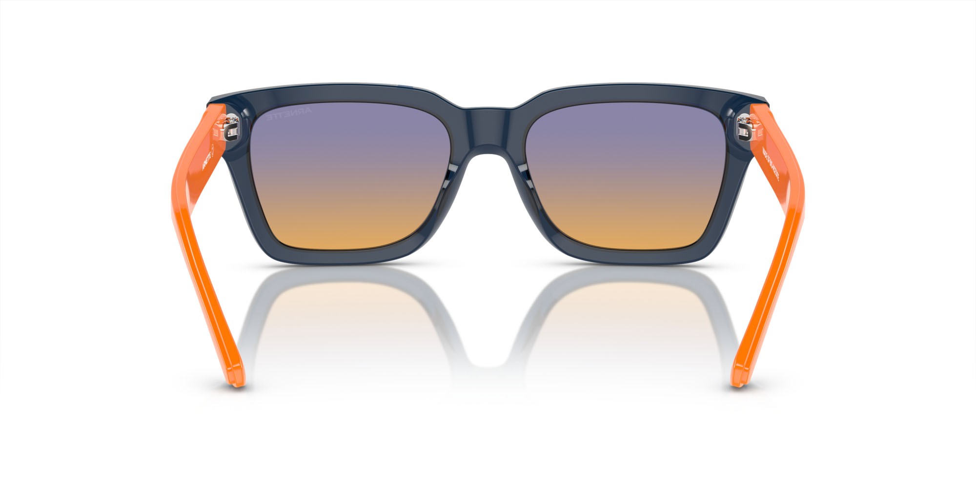 Occhiali da sole Arnette Cold Heart 2.0 AN 4334 (12422H) colore blu trasparente forma quadrato lenti arancione/blu scuro