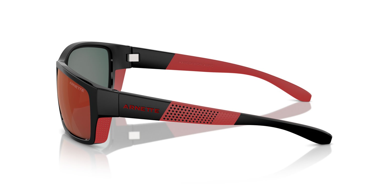 Sonnenbrillen Arnette Frambuesa AN 4336 (27536Q) farbe black/red matte/shiny form rechteckig gläser arancione specchiato grigio / giallo
