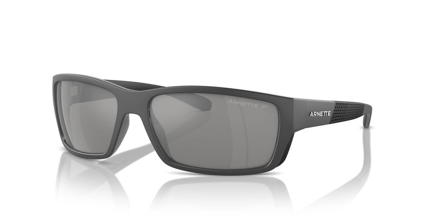 Sunglasses Arnette Frambuesa AN 4336 (2870Z3) color medium grey/black matte/shiny shape rectangle lenses grey mirror silver 80 polar