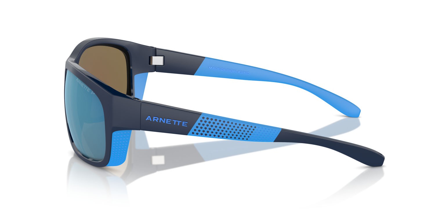 Occhiali da sole Arnette Floresta AN 4337 (275422) colore dark blue/lt blue matte/shiny forma quadrato lenti polarizzata grigio scuro specchiato blu marino