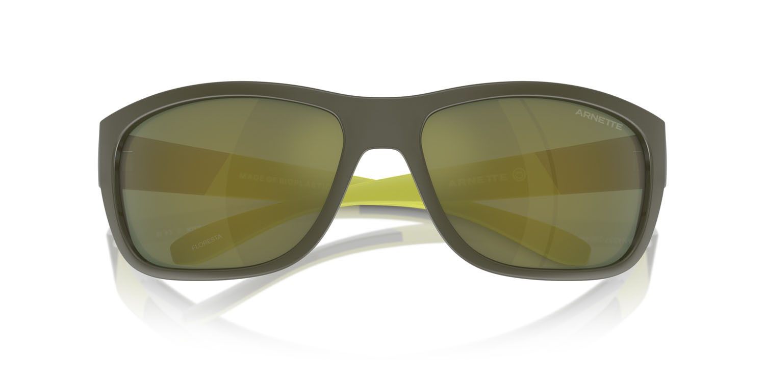 Sunglasses Arnette Floresta AN 4337 (28546R) color military/lime matte/shiny shape square lenses verde scuro specchiato petrolio