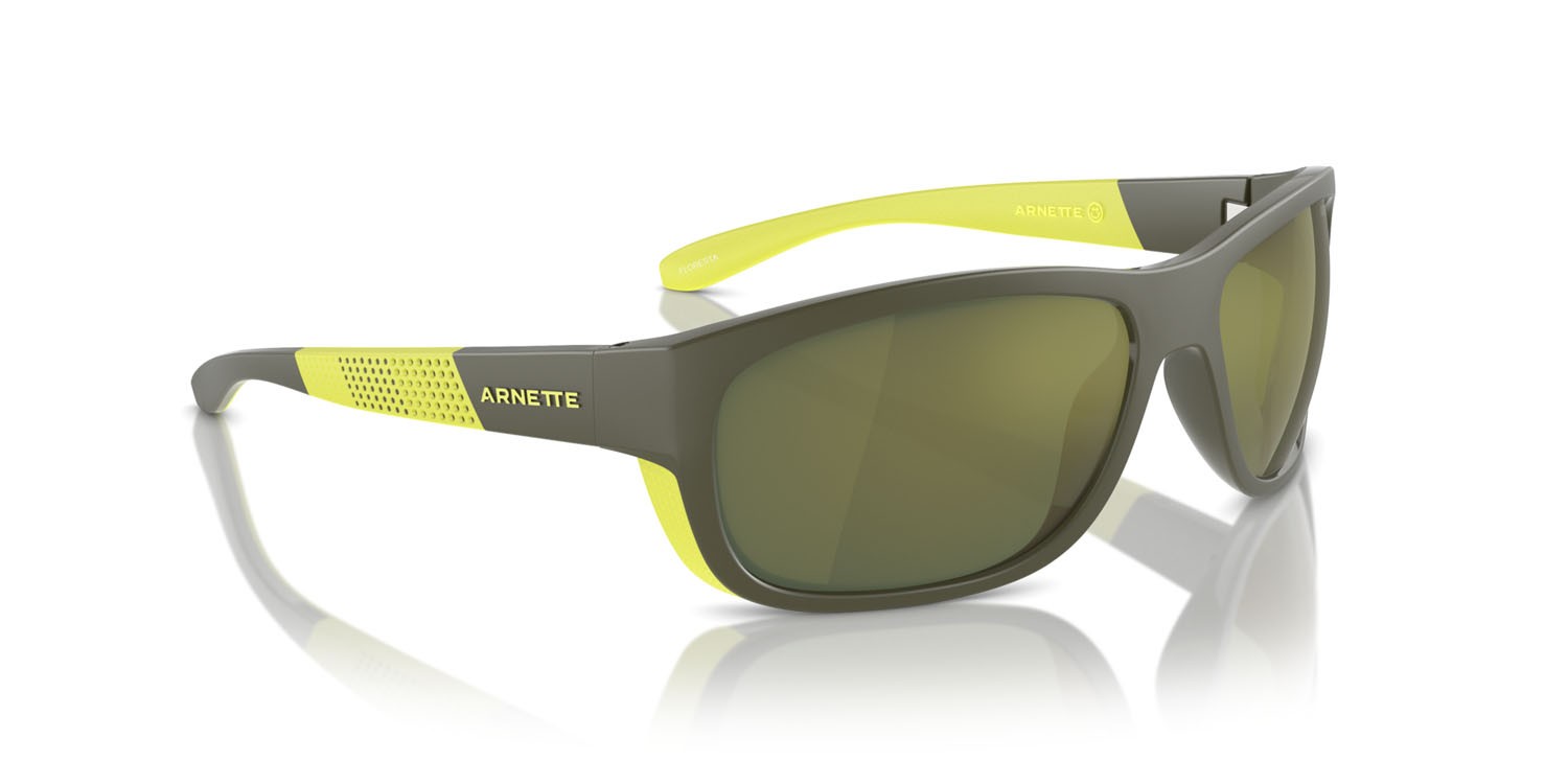 Sunglasses Arnette Floresta AN 4337 (28546R) color military/lime matte/shiny shape square lenses verde scuro specchiato petrolio