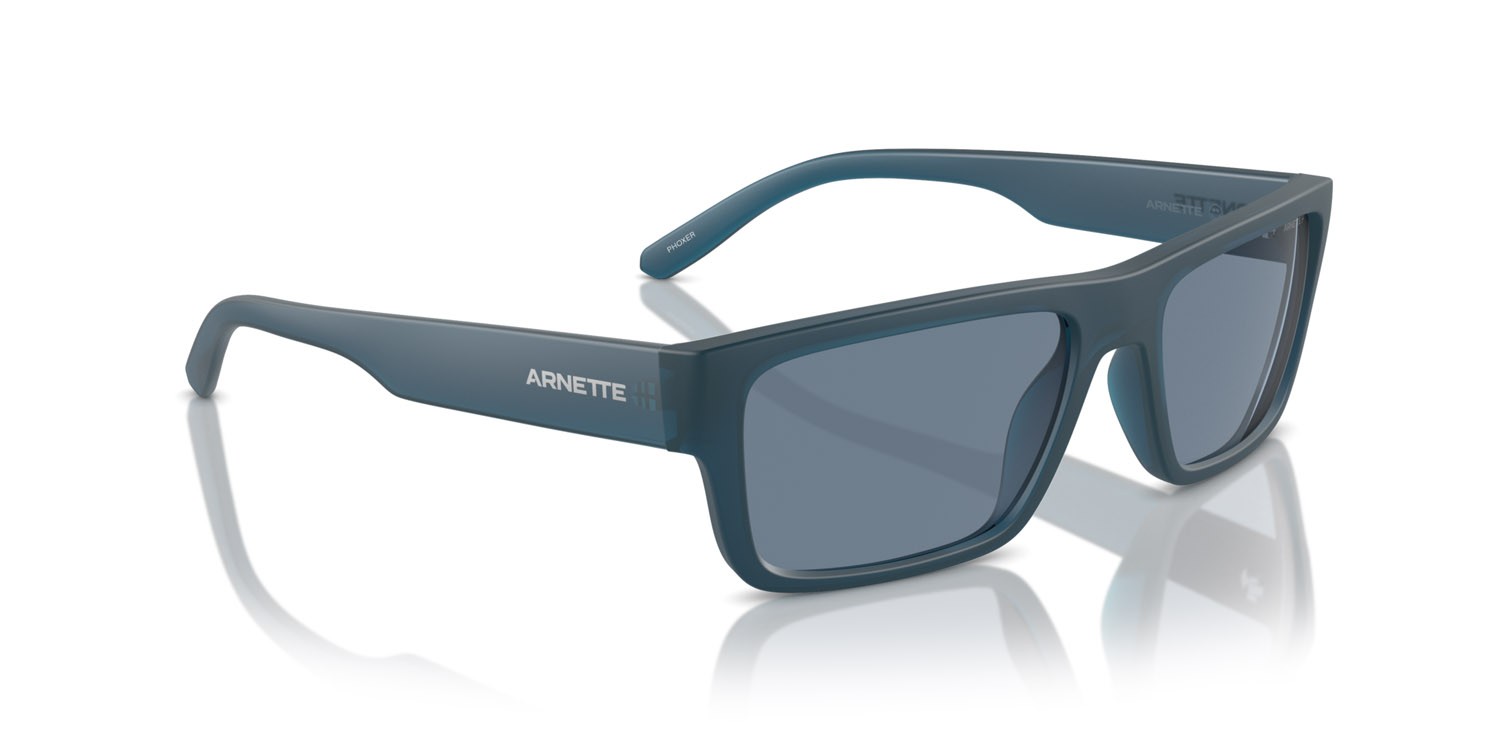 Sonnenbrillen Arnette Phoxer AN 4338 (29012V) farbe frosted blue form rechteckig gläser polarizzata blu scuro