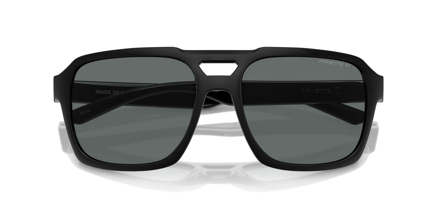 Occhiali da sole Arnette Keia AN 4339 (290081) colore recycled black matte/shiny forma aviator lenti polarizzata grigio scuro