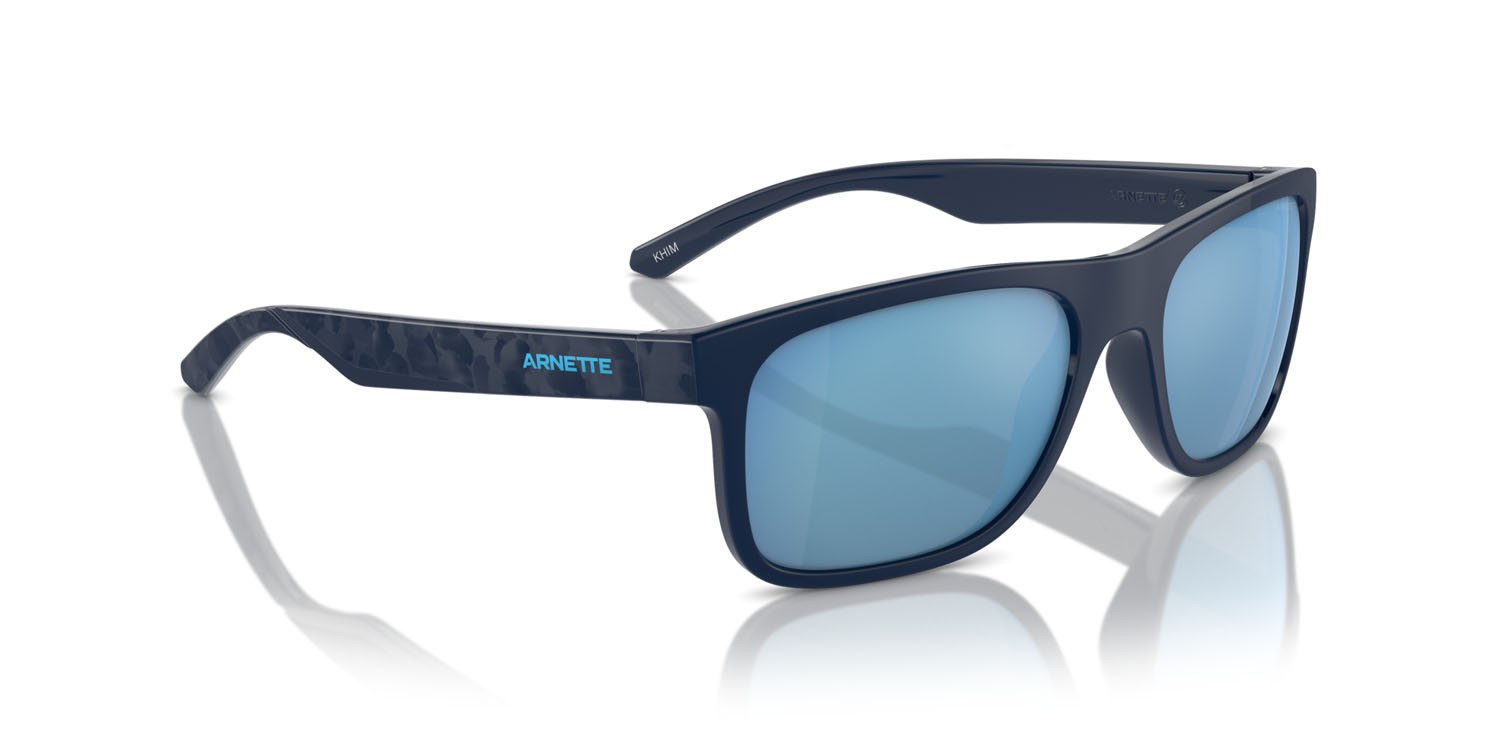Sunglasses Arnette Khim AN 4341 (275422) color blu scuro shape square lenses polarizzata grigio scuro specchiato blu marino