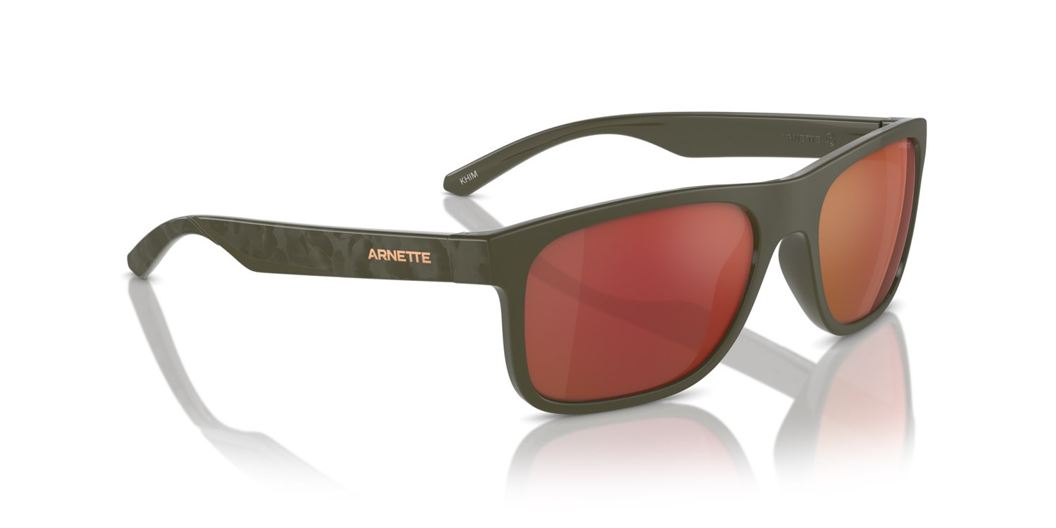 Sunglasses Arnette Khim AN 4341 (28546Q) color military shape square lenses arancione specchiato grigio / giallo