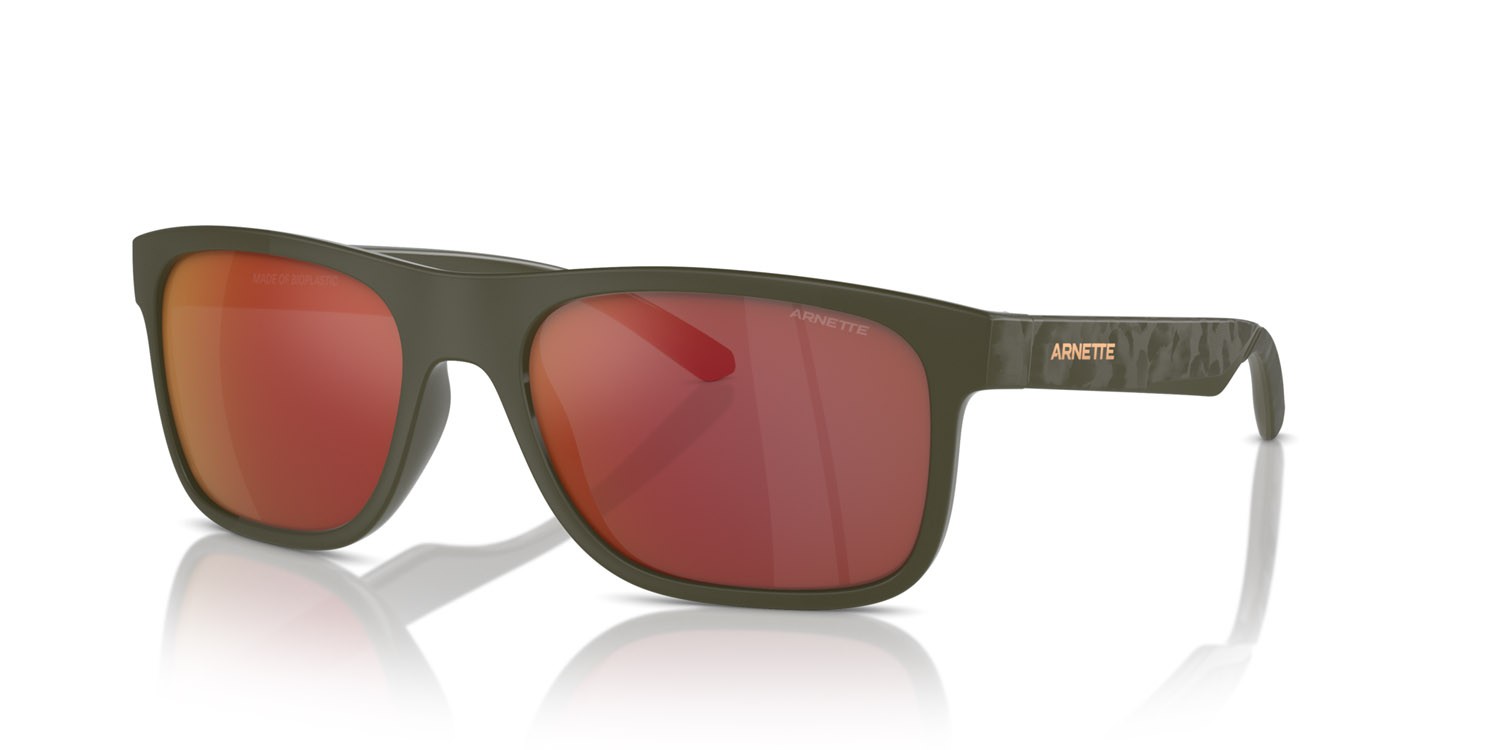 Sunglasses Arnette Khim AN 4341 (28546Q) color military shape square lenses arancione specchiato grigio / giallo