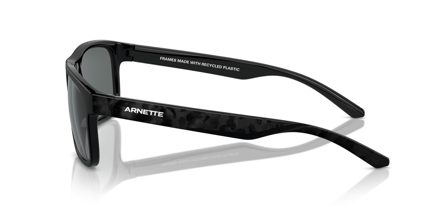 Sunglasses Arnette Khim AN 4341 (290081) color nero riciclato shape square lenses polar grigia