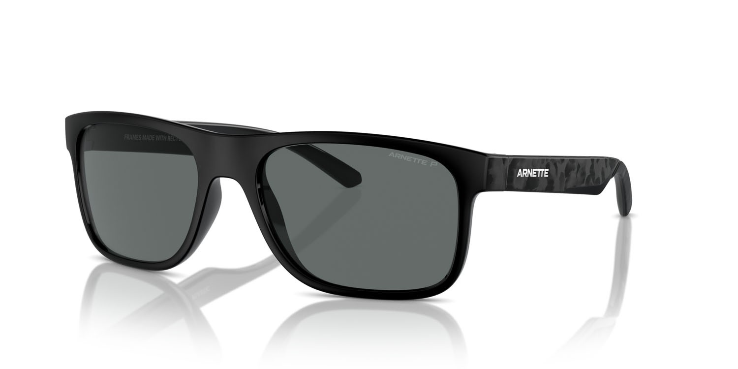 Sunglasses Arnette Khim AN 4341 (290081) color nero riciclato shape square lenses polar grigia