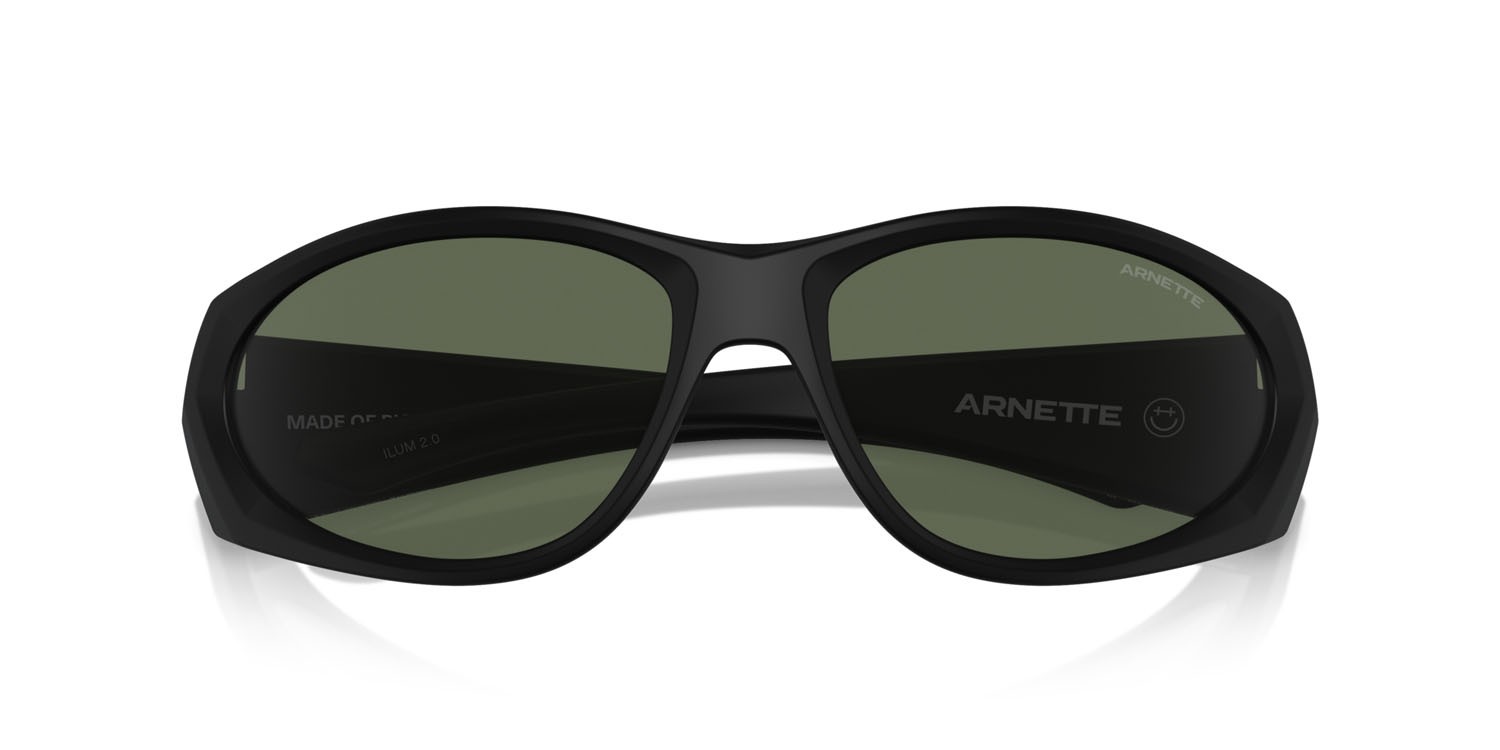 Sunglasses Arnette Ilum 2.0 AN 4342 (275871) color nero opaco shape rectangle lenses verde scuro