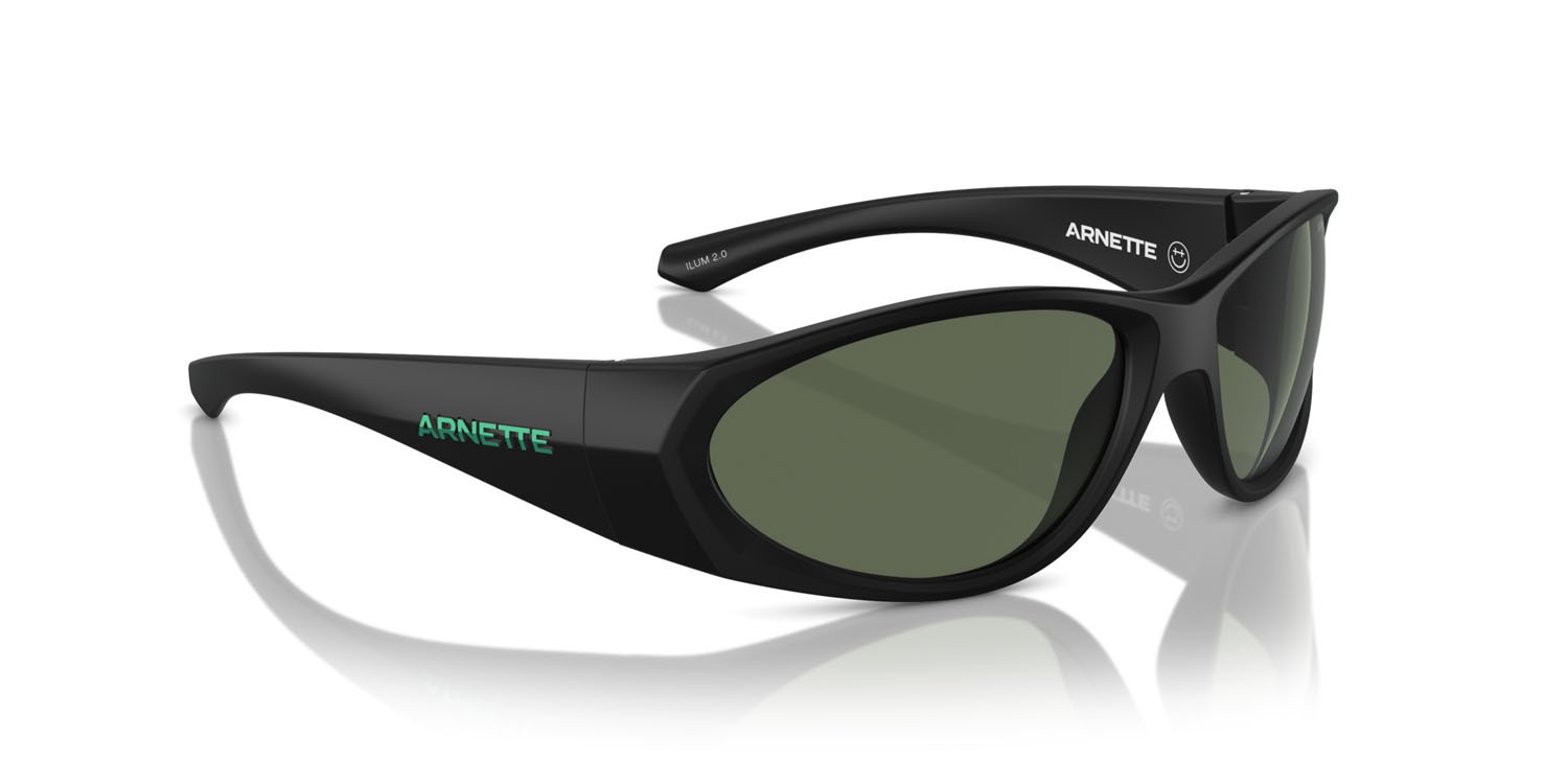 Sunglasses Arnette Ilum 2.0 AN 4342 (275871) color nero opaco shape rectangle lenses verde scuro