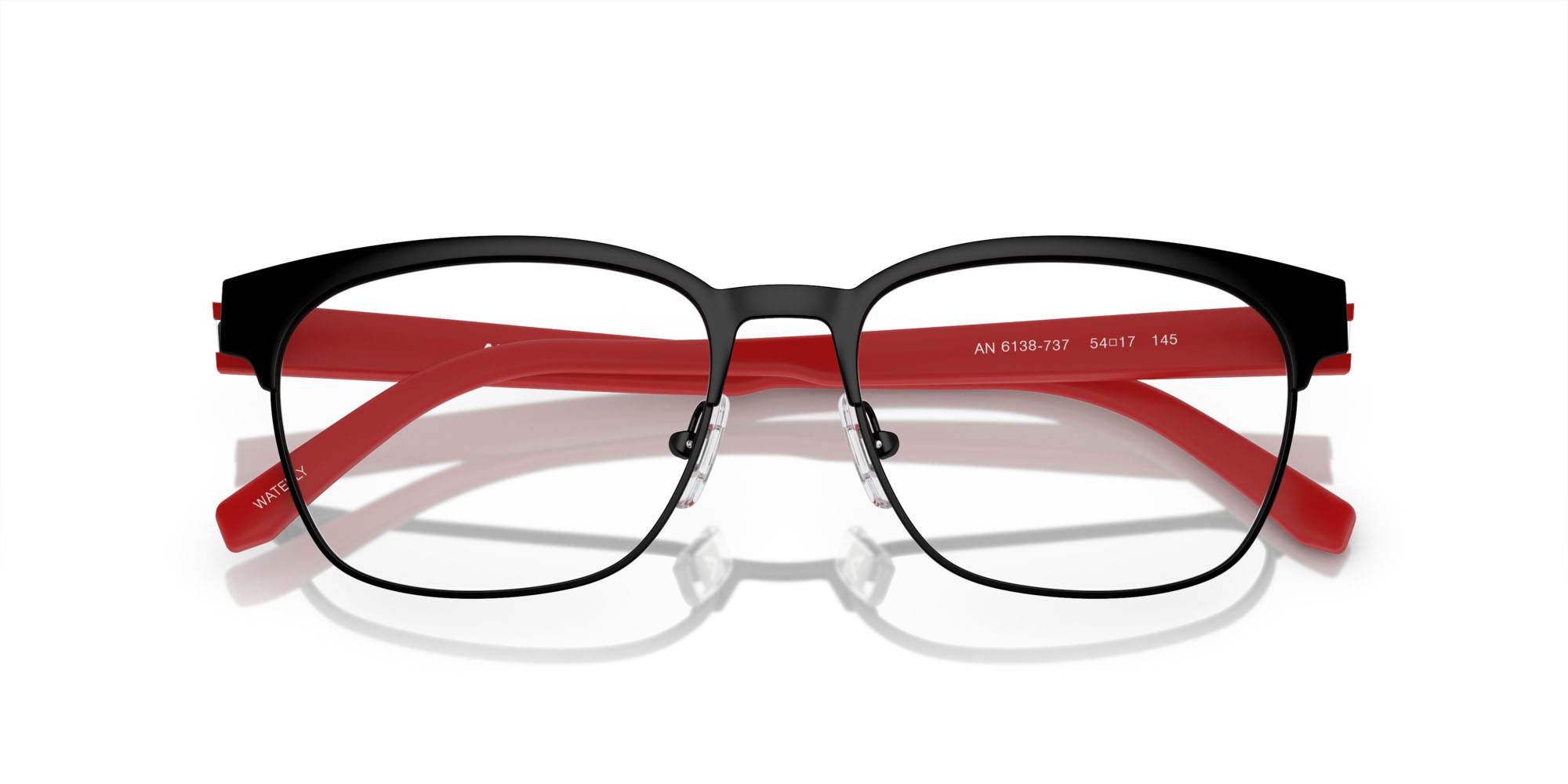 Occhiali da vista Arnette Waterly AN 6138 (737) colore nero opaco forma quadrato lenti lente demo
