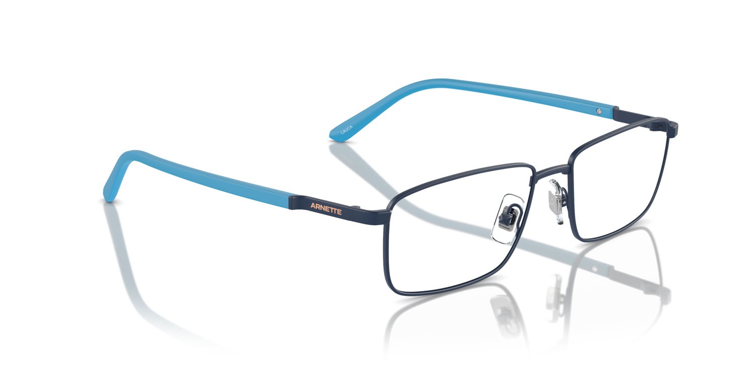 Brillen Arnette Cauca AN 6141 (744) farbe blu opaco form rechteckig gläser trasparente