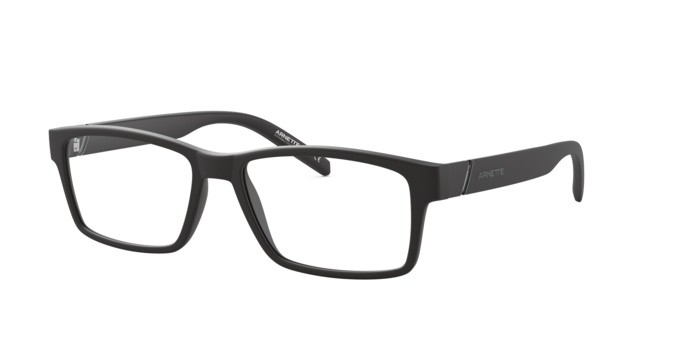 Brillen Arnette Leonardo AN 7179 (01) farbe matte black form rechteckig gläser demo lens