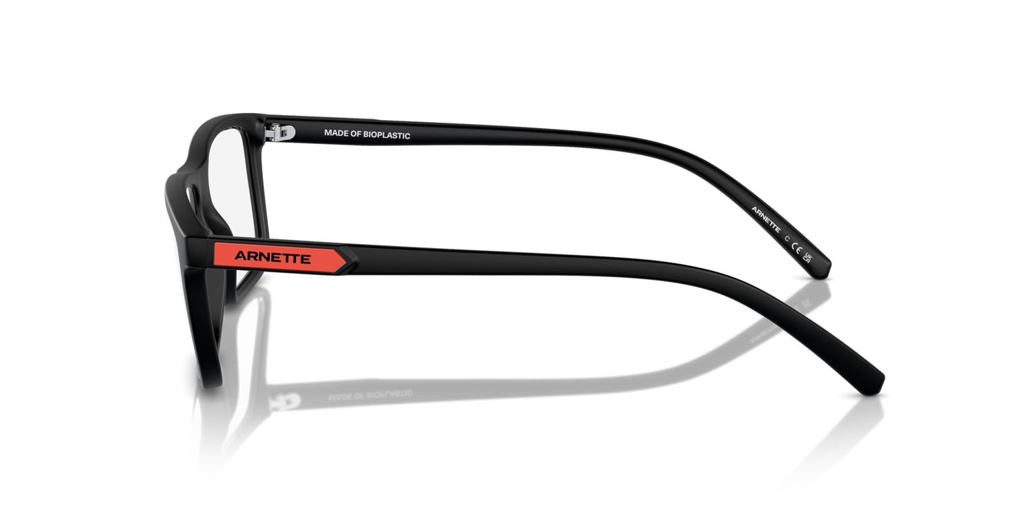 Occhiali da vista Arnette Eyeke AN 7197 (2900) colore nero riciclato opaco forma rettangolare lenti trasparente