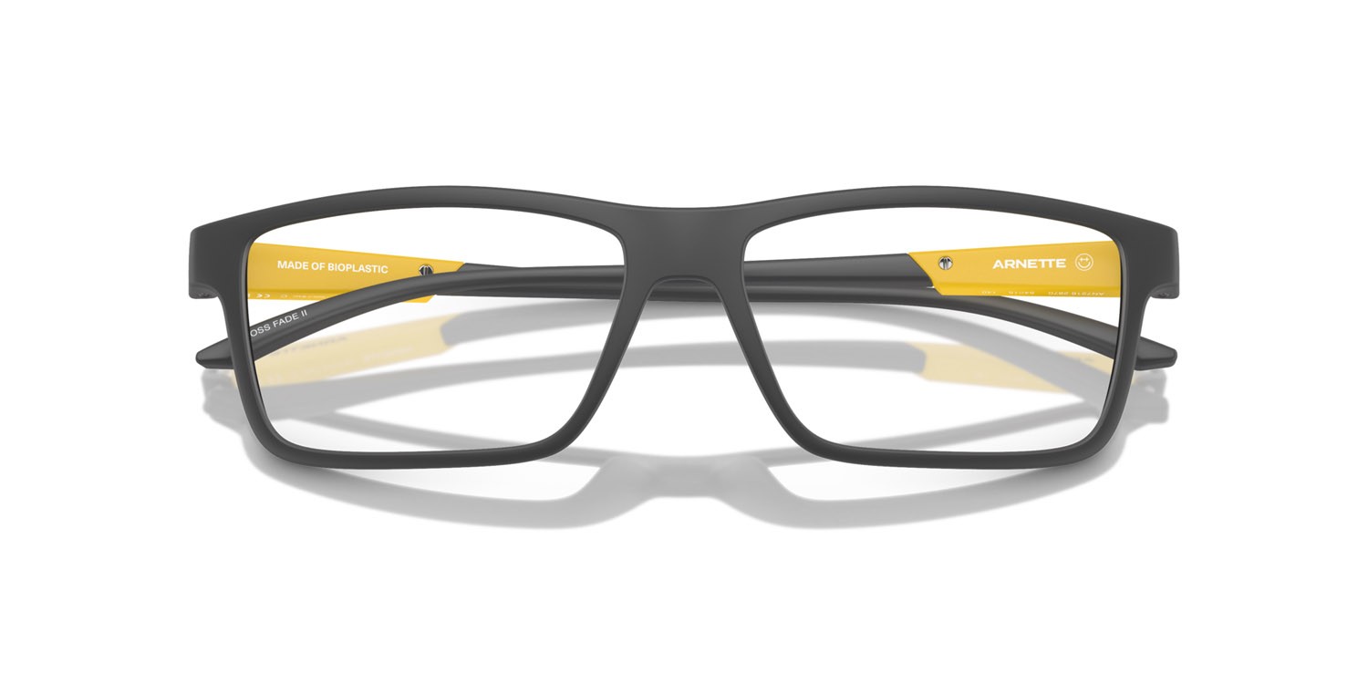 Brillen Arnette Cross Fade II AN 7216 (2870) farbe matte medium grey form quadratisch gläser trasparente