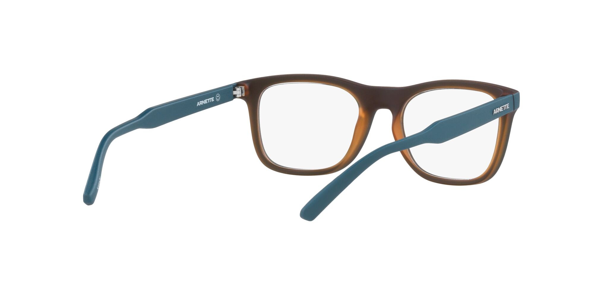 Brillen Arnette Namazu AN 7217 (2829) farbe blu tè opaco su arancione form quadratisch gläser trasparente
