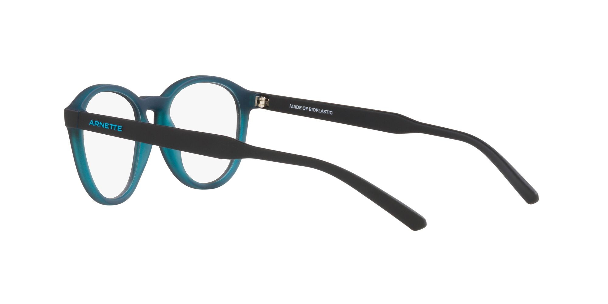 Brillen Arnette Ogopogo AN 7218 (2830) farbe nero opaco su ciano form rund gläser trasparente