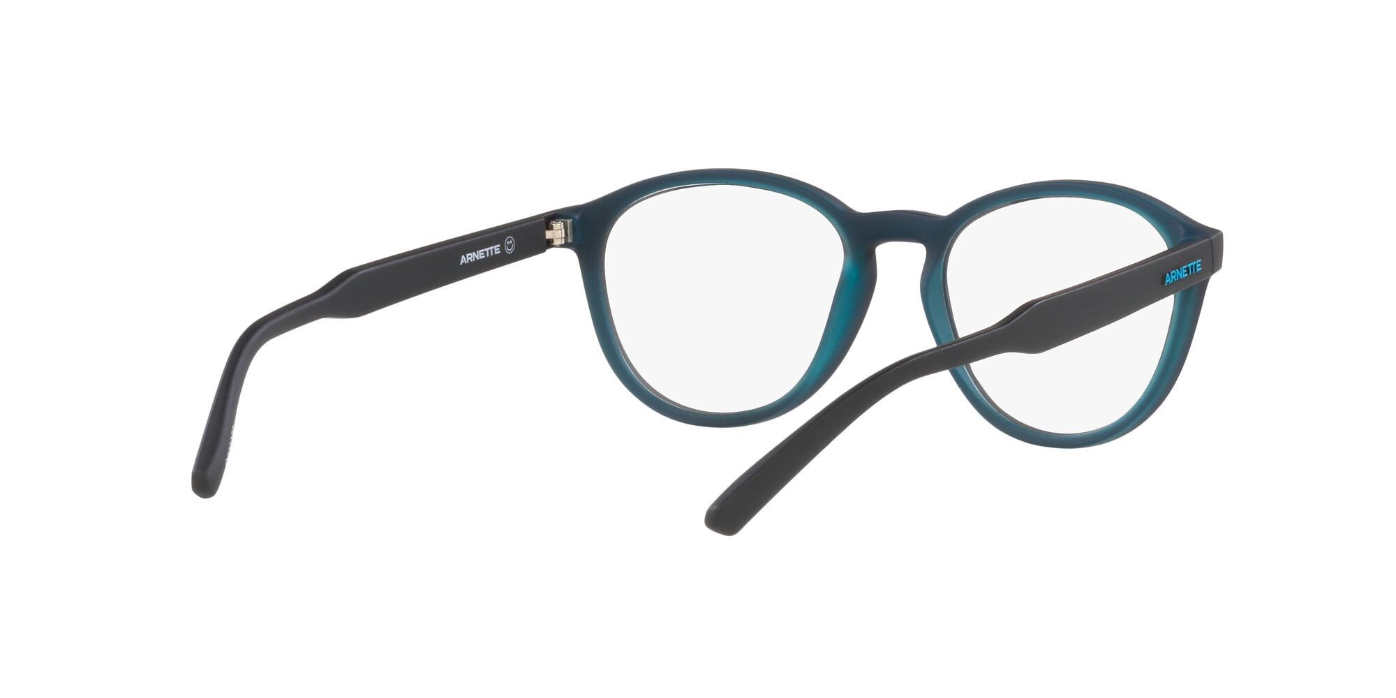 Brillen Arnette Ogopogo AN 7218 (2830) farbe nero opaco su ciano form rund gläser trasparente