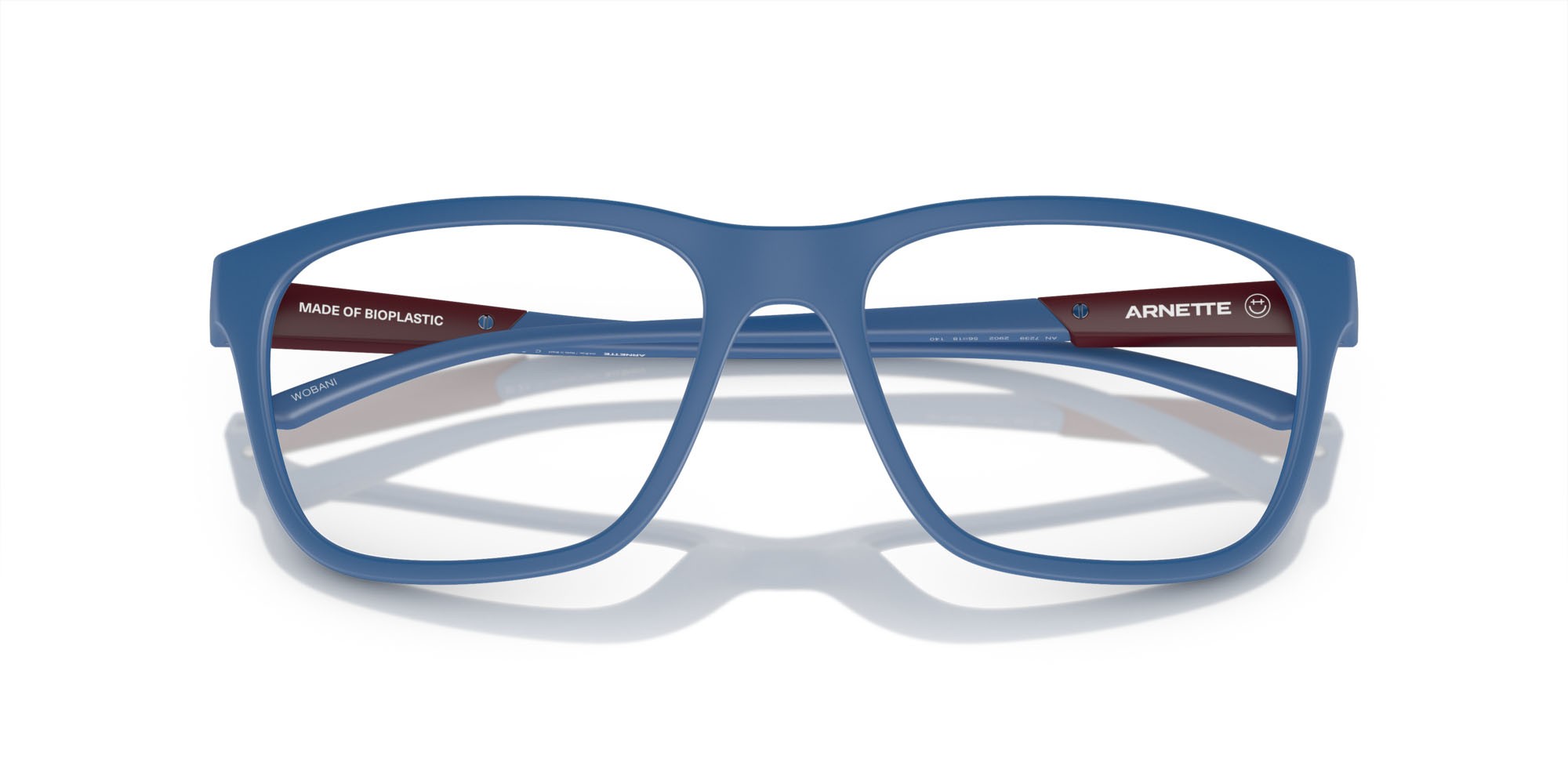 Brillen Arnette Wobani AN 7239 (2902) farbe blu petrolio opaco form quadratisch gläser lente demo