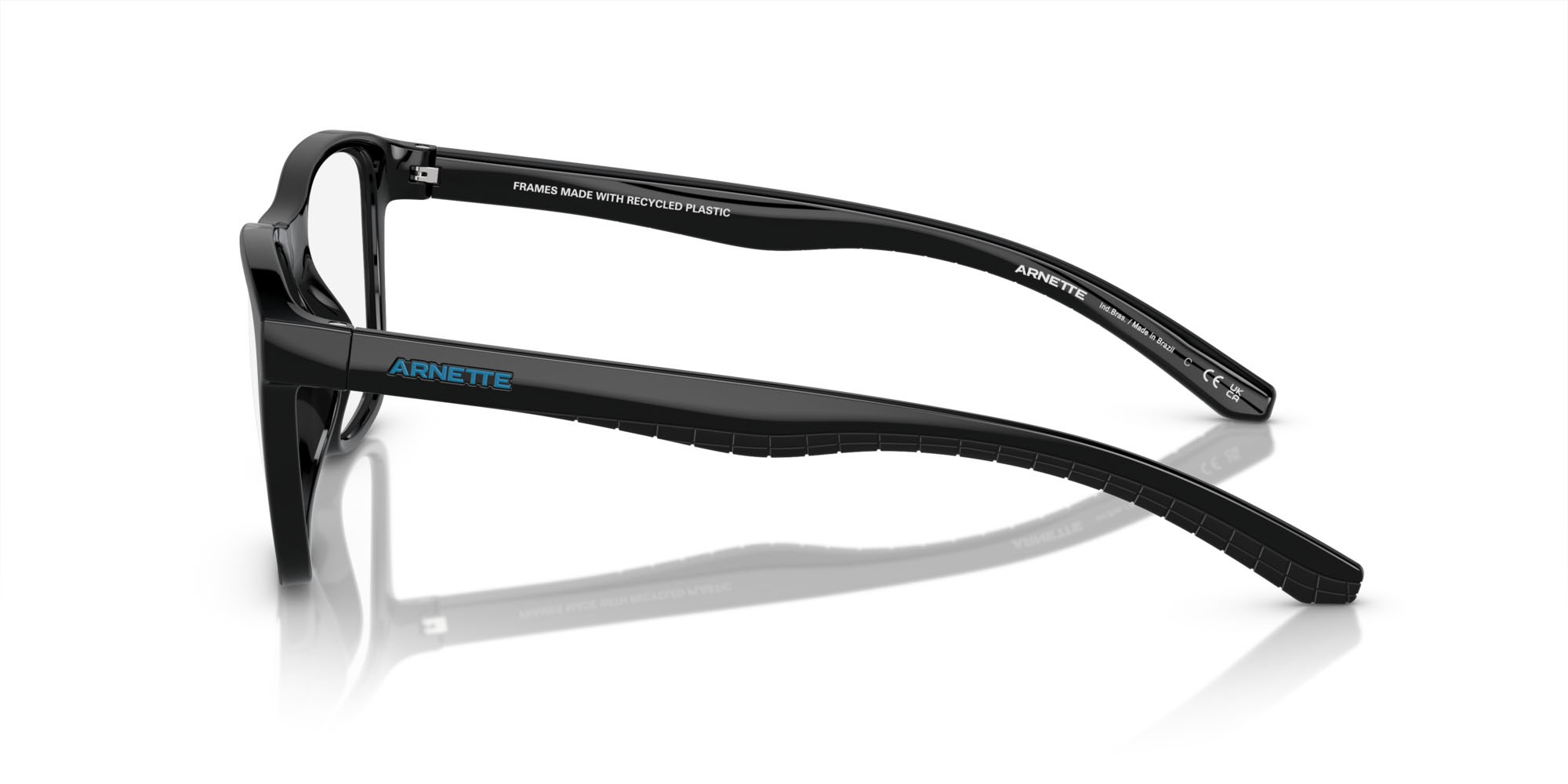 Occhiali da vista Arnette A.t. AN 7241U (2900) colore nero riciclato forma quadrato lenti lente demo