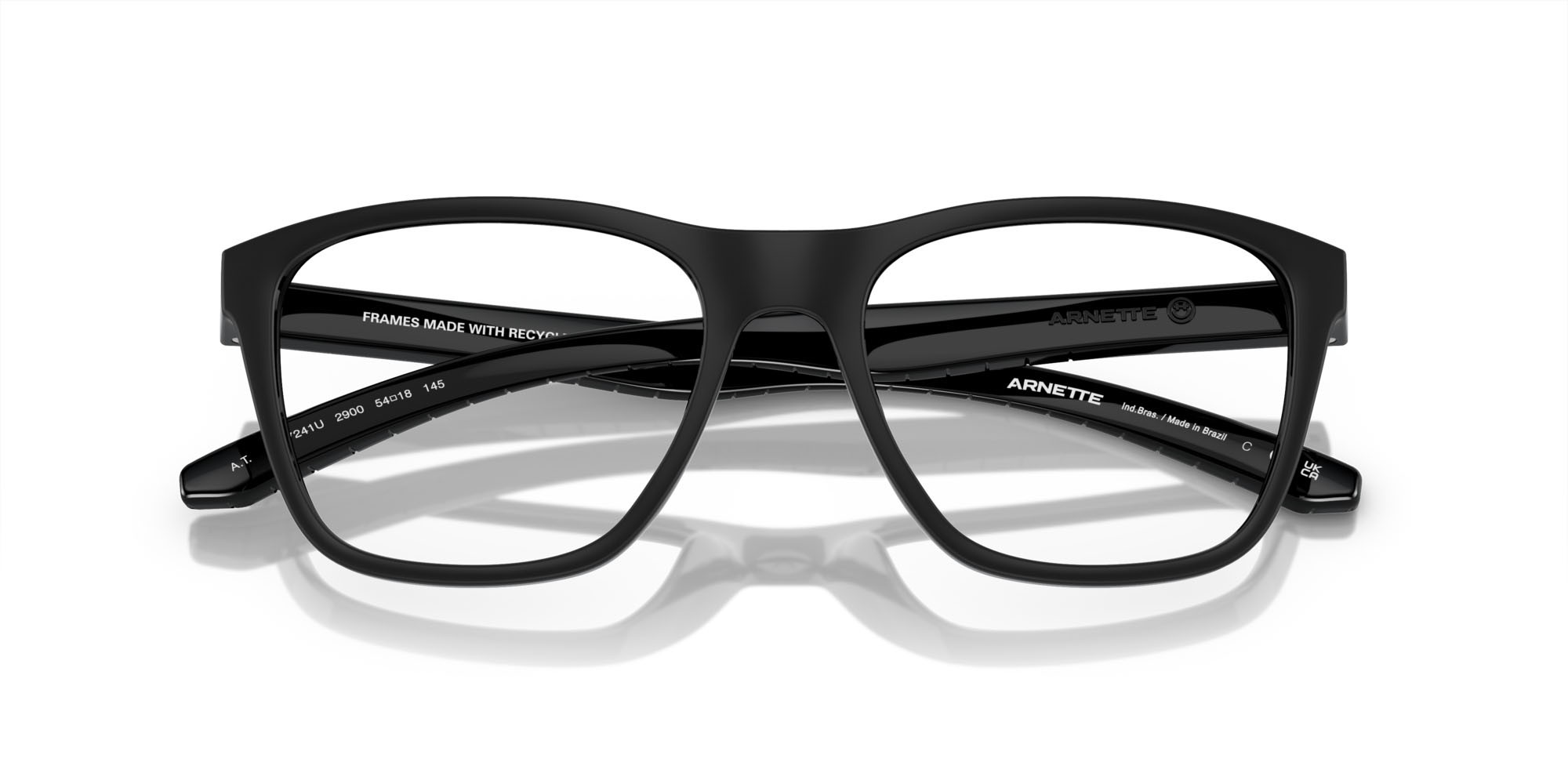 Occhiali da vista Arnette A.t. AN 7241U (2900) colore nero riciclato forma quadrato lenti lente demo
