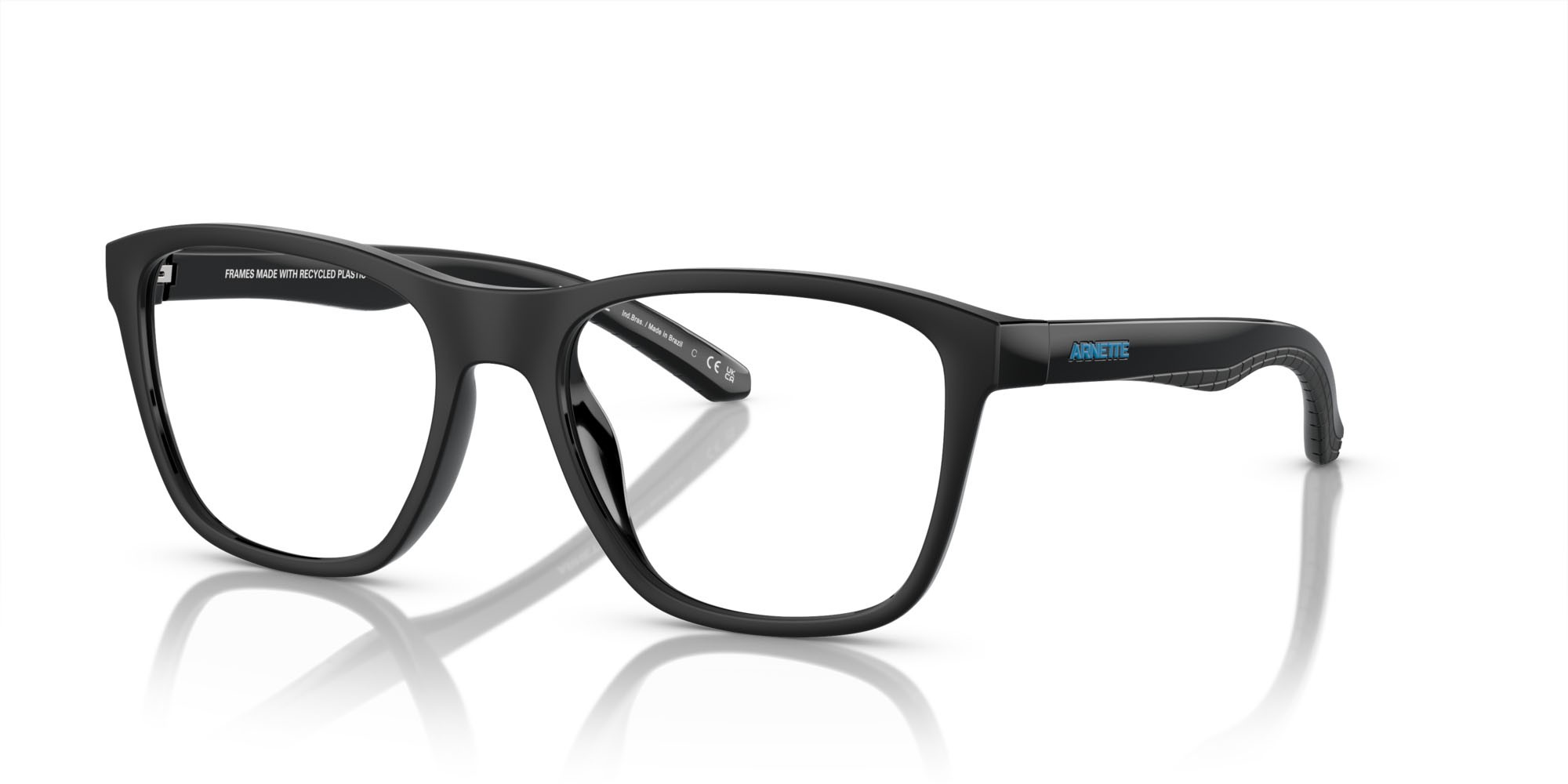 Occhiali da vista Arnette A.t. AN 7241U (2900) colore nero riciclato forma quadrato lenti lente demo