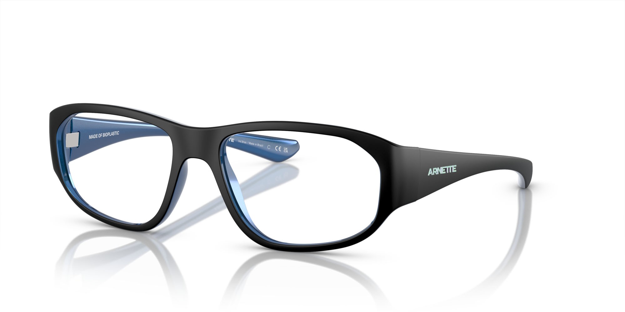 Brillen Arnette Gamoor AN 7245 (2923) farbe nero opaco/blu allumina form quadratisch gläser lente demo
