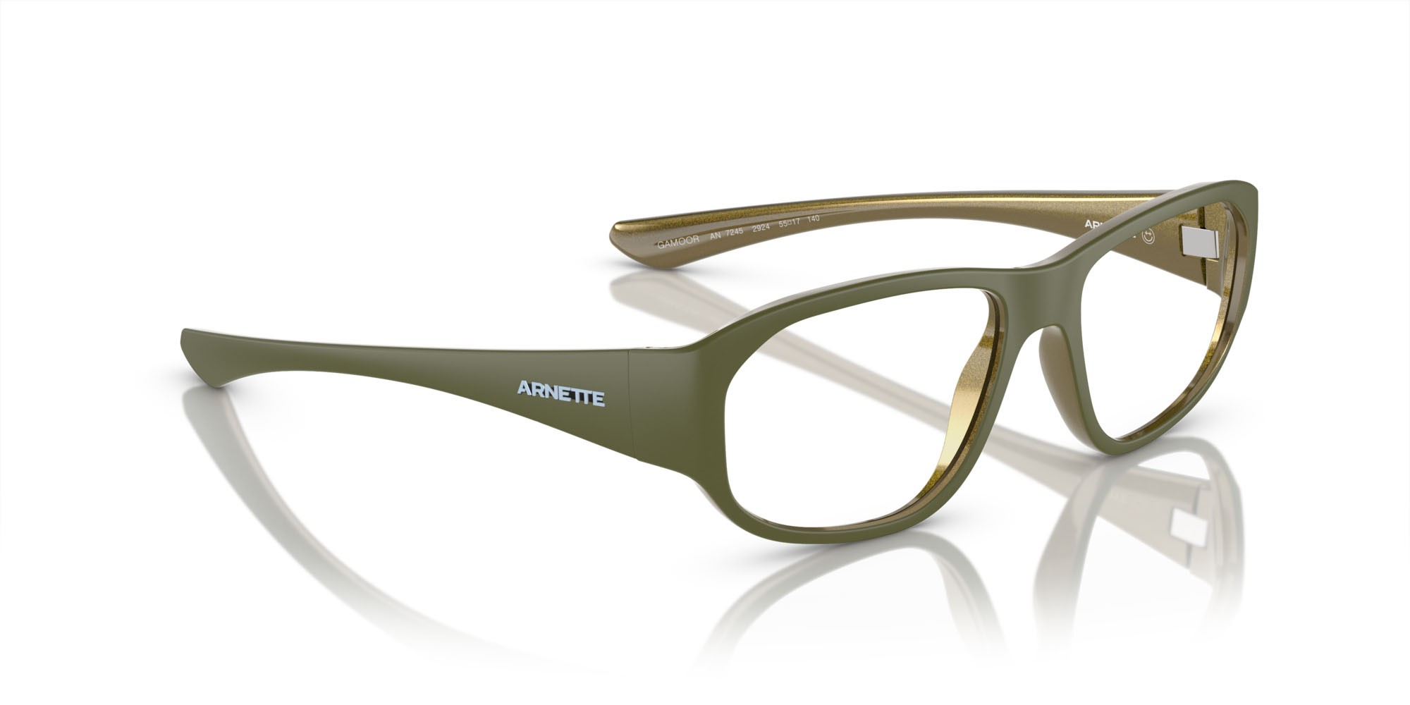 Occhiali da vista Arnette Gamoor AN 7245 (2924) colore militare opaco/verde chiaro alumina forma quadrato lenti lente demo