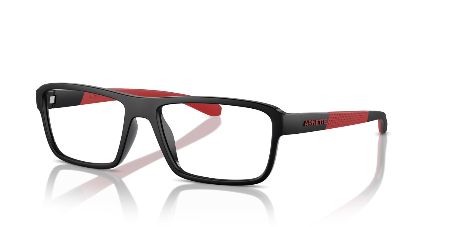 Brillen Arnette Sandea AN 7247U (2753) farbe black matte/shiny form rechteckig gläser trasparente
