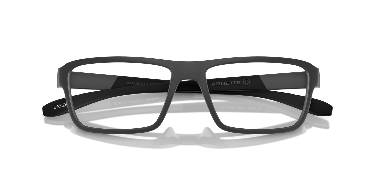 Brillen Arnette Sandea AN 7247U (2870) farbe medium grey matte/shiny form rechteckig gläser trasparente