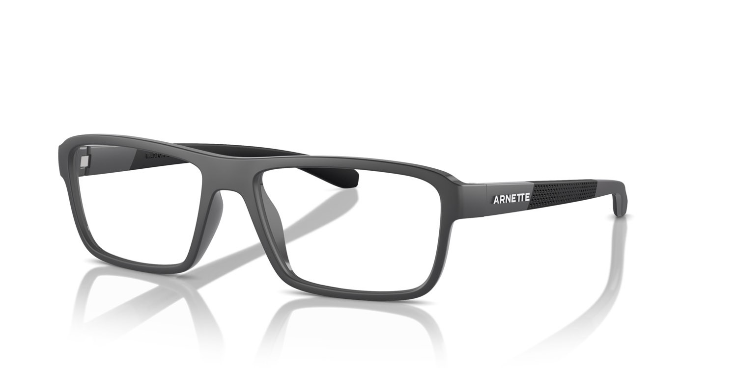 Brillen Arnette Sandea AN 7247U (2870) farbe medium grey matte/shiny form rechteckig gläser trasparente