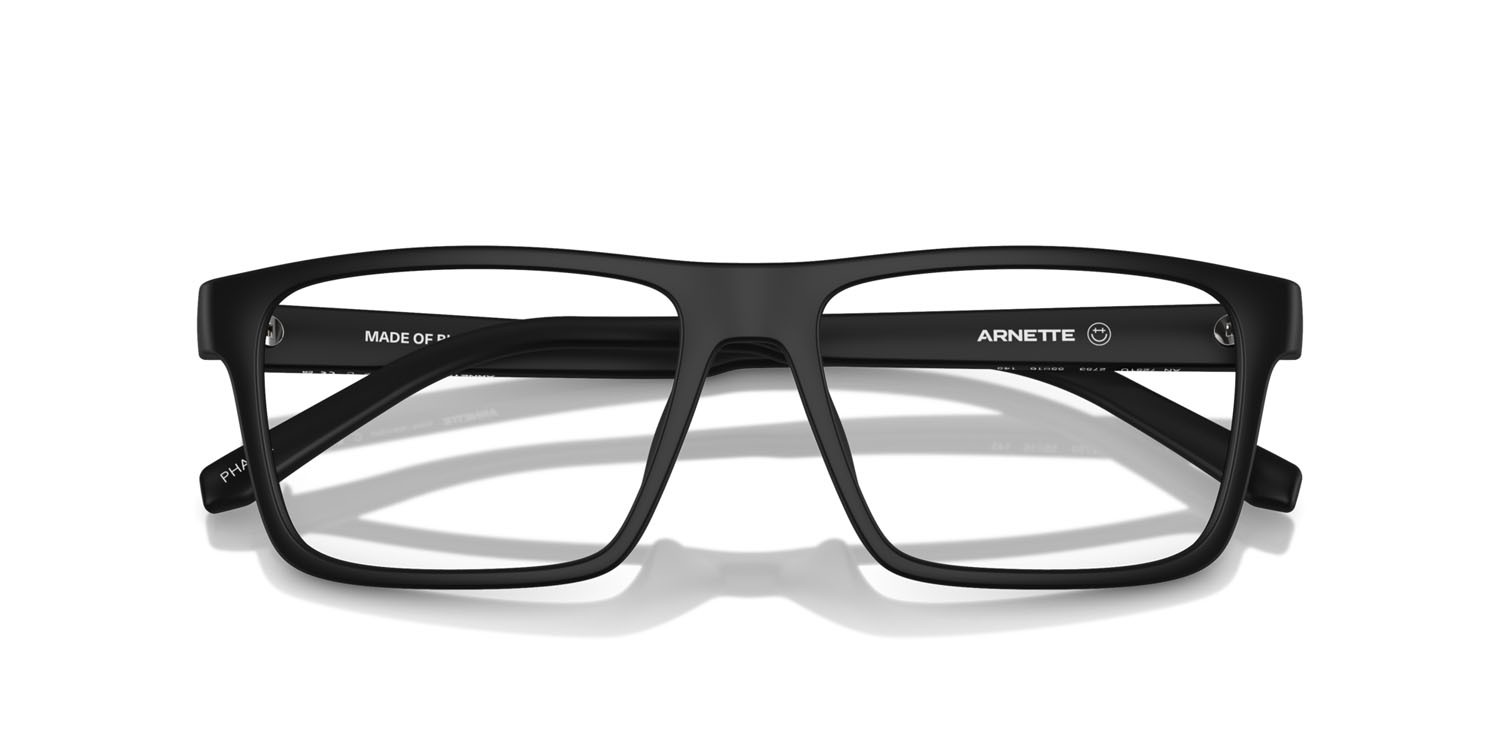 Occhiali da vista Arnette Phamil AN 7251U (2753) colore nero opaco forma quadrato lenti trasparente