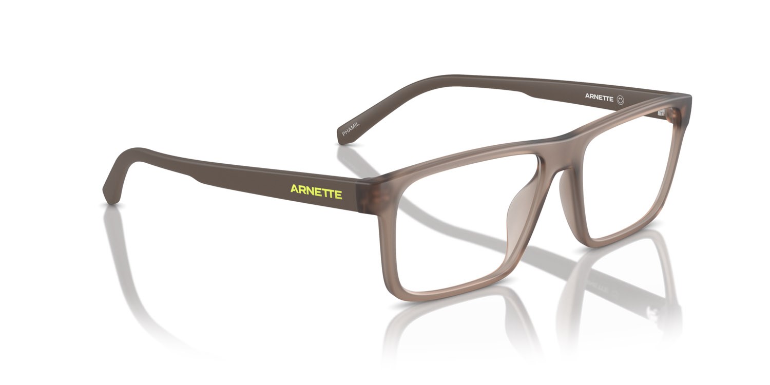 Brillen Arnette Phamil AN 7251U (2906) farbe frosted tabacco form quadratisch gläser trasparente
