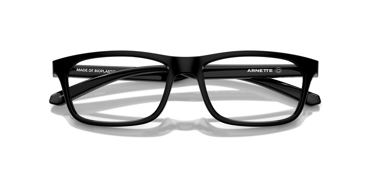 Occhiali da vista Arnette Kamaya AN 7252 (2900) colore nero riciclato forma quadrato lenti trasparente