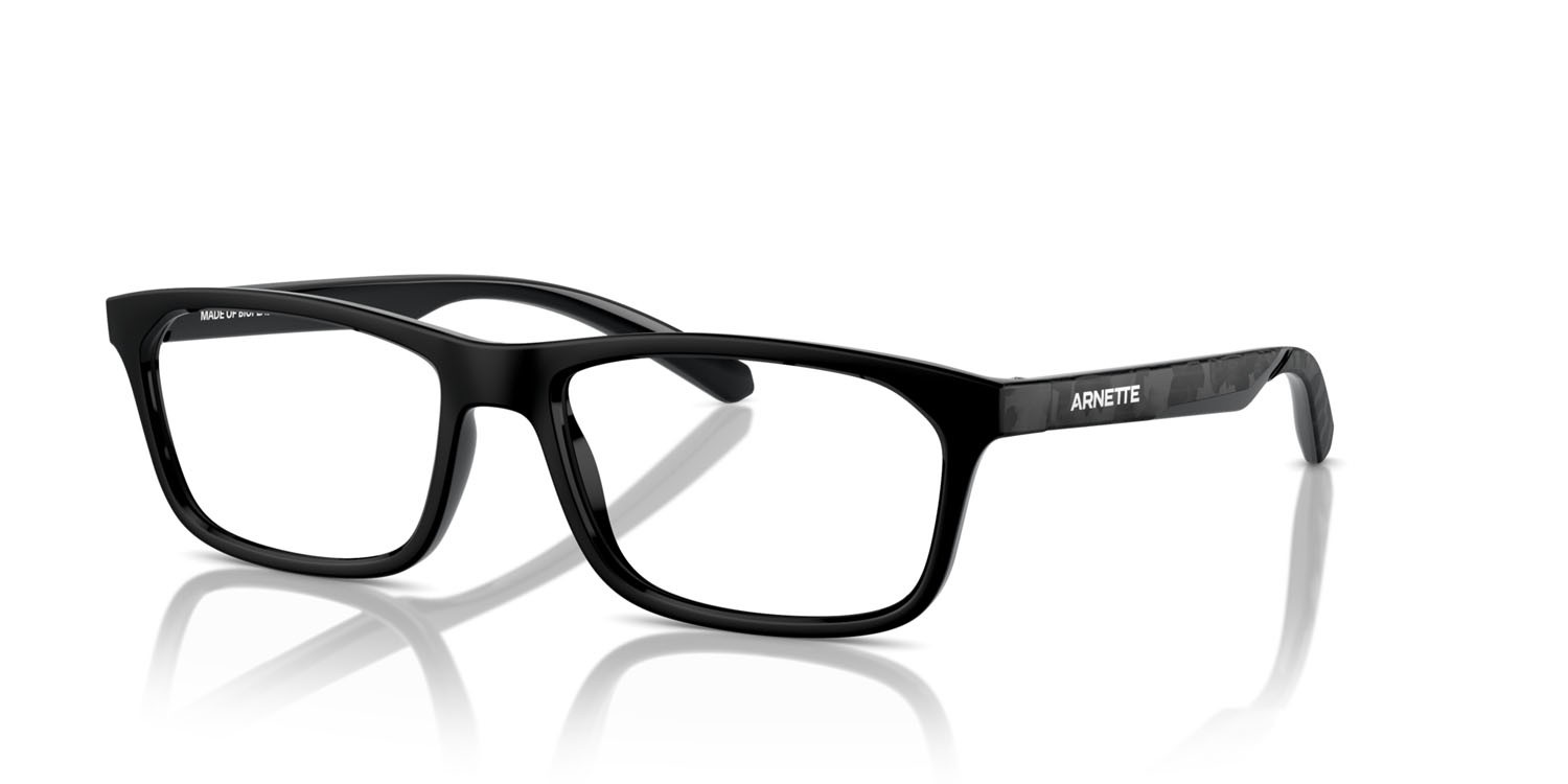 Occhiali da vista Arnette Kamaya AN 7252 (2900) colore nero riciclato forma quadrato lenti trasparente