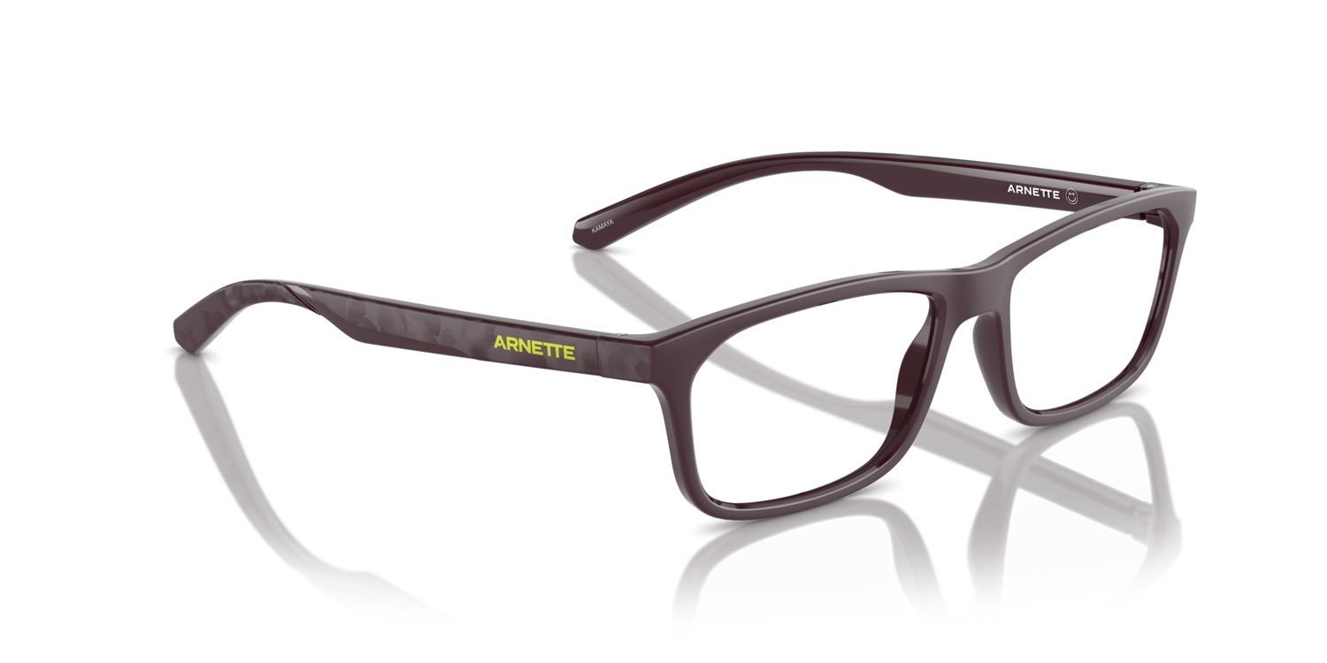 Brillen Arnette Kamaya AN 7252 (2941) farbe wine matte/shiny form quadratisch gläser trasparente