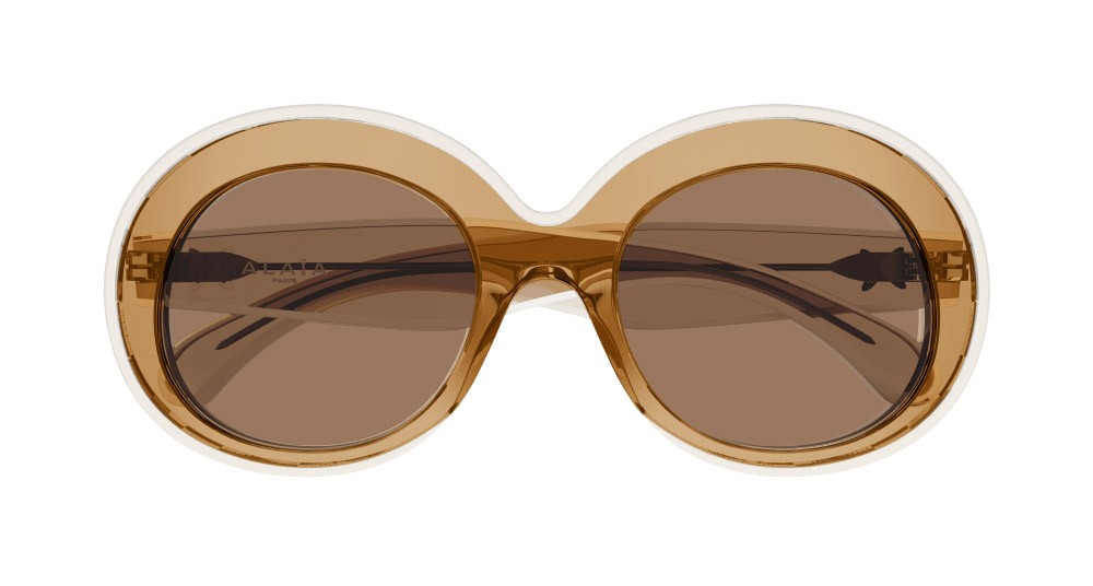Sunglasses Azzedine Alaïa AA0063S-003 color arancione shape round lenses marrone