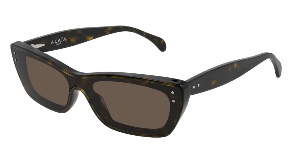 Sunglasses Azzedine Alaïa Entry AA0043S-002 color havana shape mask lenses brown