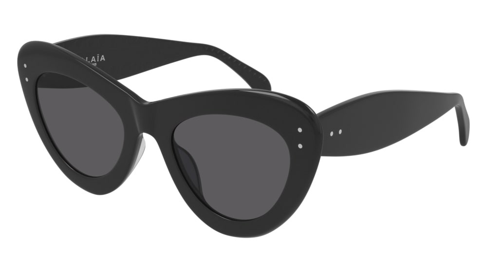 Sunglasses Azzedine Alaïa Entry AA0046S-001 color black shape cat eye lenses grey