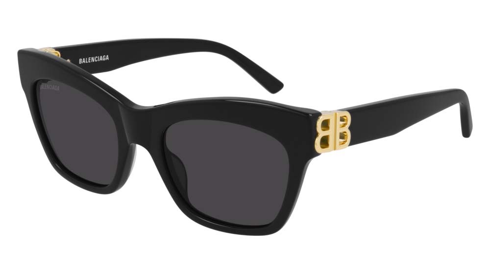 Sonnenbrillen Balenciaga Everyday BB0132S-001 farbe gold form cat-eye gläser grey