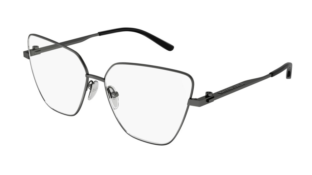 Occhiali da vista Balenciaga Everyday BB0170O-002 colore ruthenium forma cat eye lenti transparent