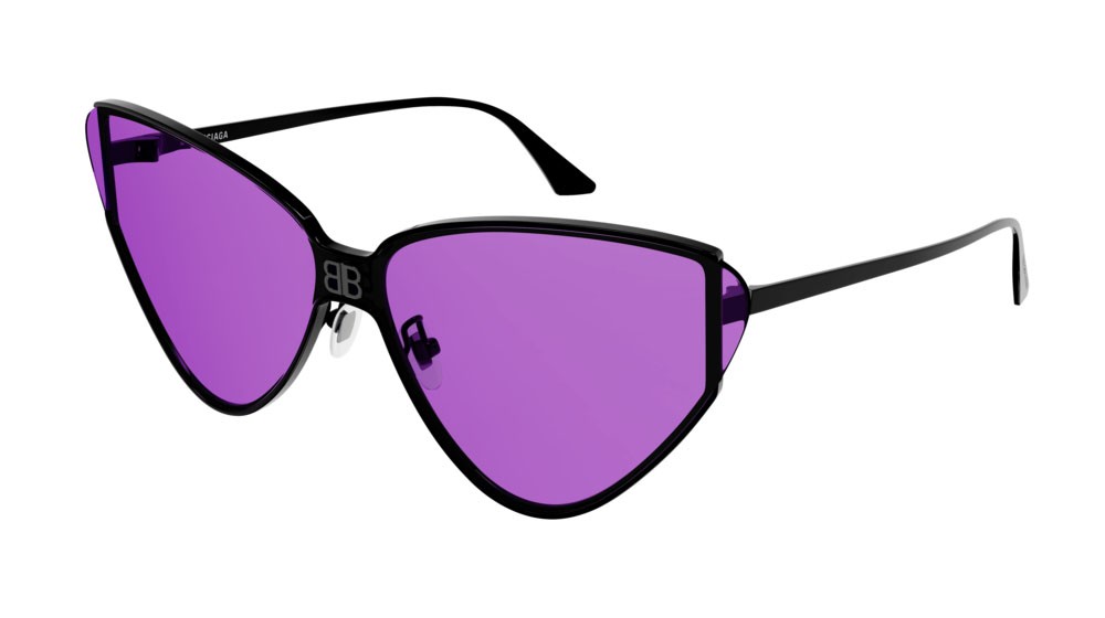 Sunglasses Balenciaga Everyday BB0191S-003 color black shape cat eye lenses violet