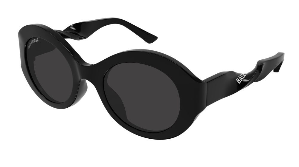 Sunglasses Balenciaga Everyday BB0208S-001 color black shape round lenses grey