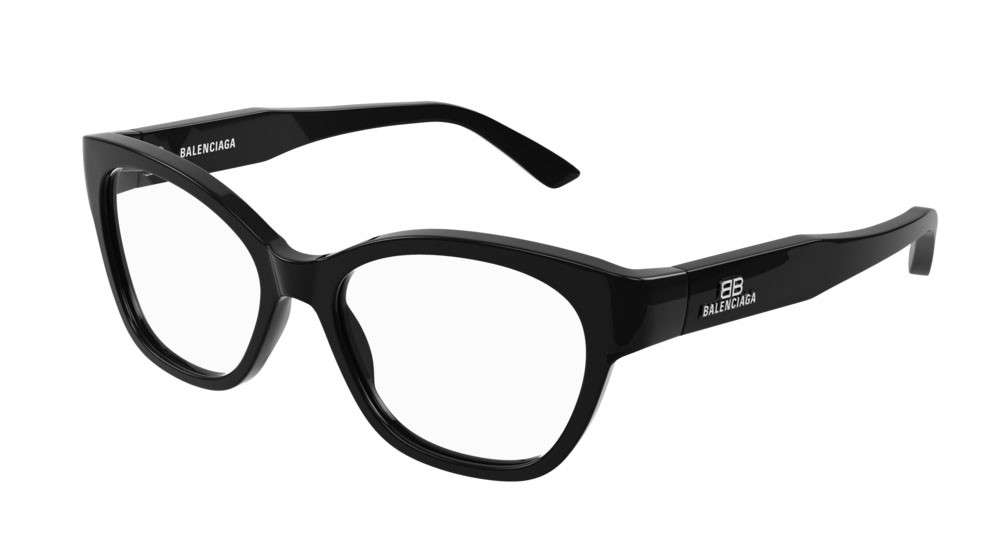 Eyeglasses Balenciaga Everyday BB0214O-001 color black shape rectangle lenses transparent