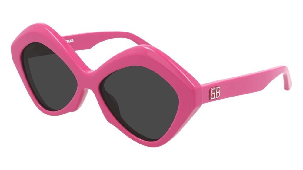 Occhiali da sole Balenciaga Extreme BB0125S-003 colore fuchsia forma cat eye lenti grey
