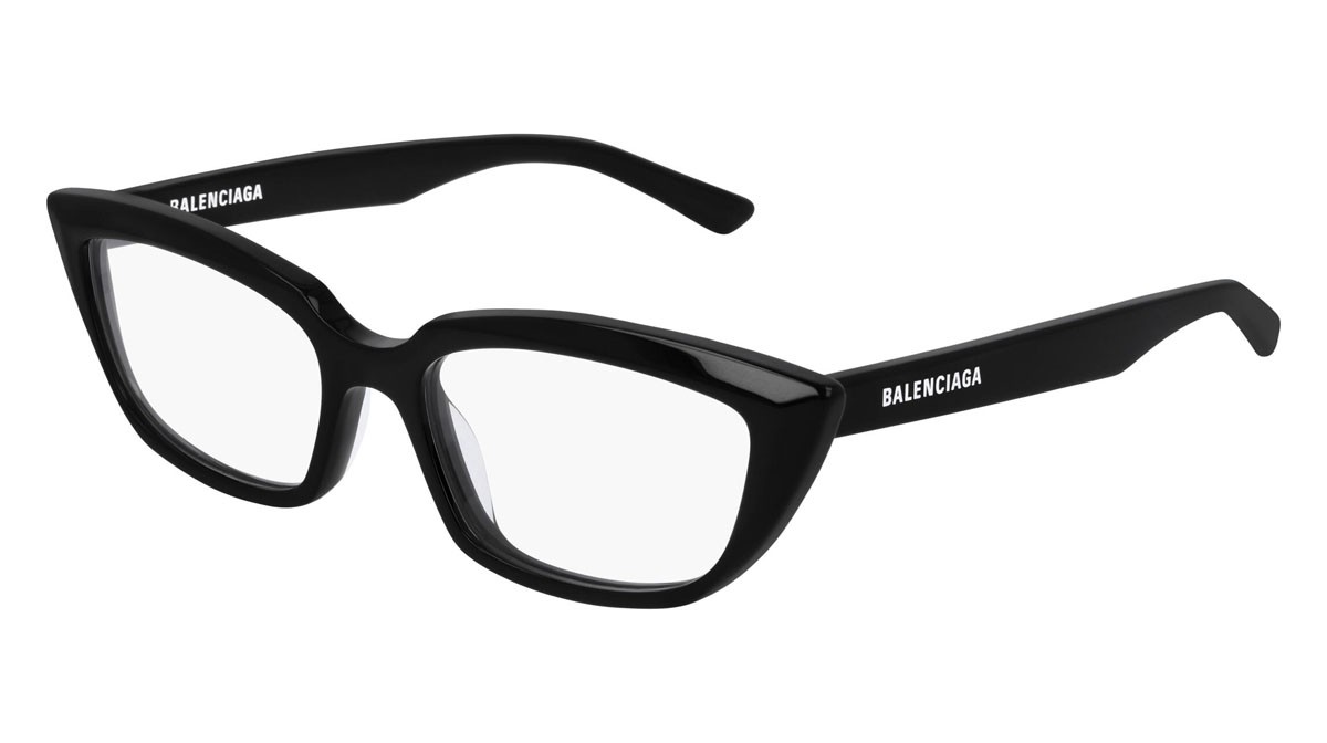 Eyeglasses Balenciaga Everyday BB0063O-001 color black shape cat eye lenses transparent